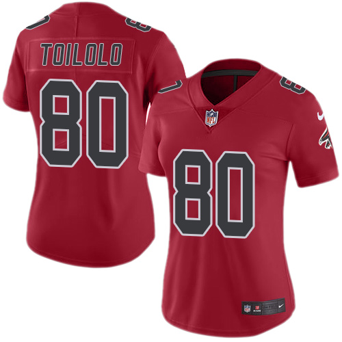 Women's Limited Levine Toilolo Nike Jersey Red - #80 Rush NFL Atlanta Falcons